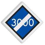 Bord einde bovenleidingspanning - RS 320a - 500x500 - Reflecterend