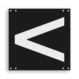 Wisselsein linksleidend - RS 253a - 300x300mm - Reflecterend
