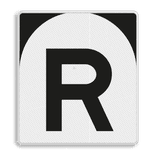‘R’-bord - RS 302 - 650x720mm - Reflecterend
