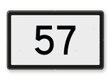 Kilometerbord (hele) t.b.v. bovenleidingportaal - RS - 500x300mm - Reflecterend