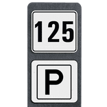 Poteau de numéro de maison avec panneau - Moderne - Parking