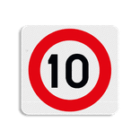 Terreinbordje maximum snelheid 10km 119x109mm