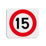 Terreinbordje maximum snelheid 15km 119x109mm