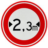 Verkeersbord RVV C18 - Gesloten voor te brede voertuigen