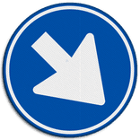 Verkeersbord RVV D02r - Gebod rechts te passeren