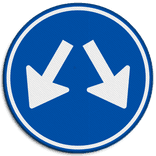 Verkeersbord RVV D03 - Gebod te passeren aan 2 zijden