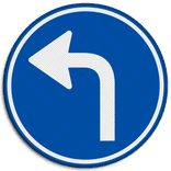 Verkeersbord RVV D05l - Verplichte rijrichting linksaf