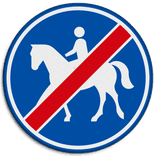 Verkeersbord RVV G10 - Einde ruiterpad