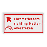 Verkeersbord RVV BW09lb - (brom)fietsers richting plaats oversteken