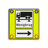 Waarschuwingsbord met veiligheidspictogram NEN7010 + 12V LED hoeklampen