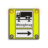 Waarschuwingsbord met veiligheidspictogram NEN7010 + 12V LED hoeklampen