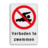 Verkeersbord - Verboden te zwemmen - reflecterend