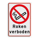 Vekeersbord verboden te roken + tekst - reflecterend