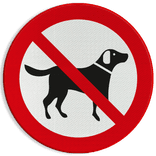 Verkeersbord Loslopende honden verboden