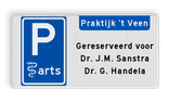 Parkeerplaatsbord E serie + eigen tekst