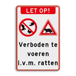 Informatiebord verboden vogels/eendjes te voren i.v.m. ratten - reflecterend