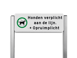 Verkeersbord unit type TS - hondenuitlaatplaats aangelijnd - Opruimen graag!