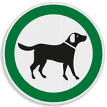 Pictogram - loslopende honden toegestaan