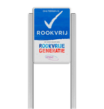 Portaalsysteem voor Rookvrij terrein - informatiebord met logo