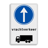 Routebord RVV D04 vrachtverkeer / vrachtauto verplichte rijrichting