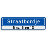 Straatnaambord 12 karakters 700x200 mm + huisnummers NEN 1772