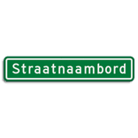 Straatnaambord groen 14 karakters 800x150mm