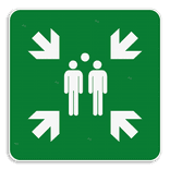 Panneau de lieu de rassemblement E007 - Réfléchissant