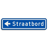 Straatnaambord 10 karakters 600x150 mm met pijl NEN 1772