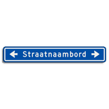 Straatnaambord 18 karakters 1000x150 mm met pijl NEN 1772