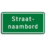 Straatnaambord groen 20 karakters 600x300 mm 2 regelig NEN 1772