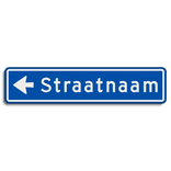 Straatnaambord 12 karakters 900x200 mm met pijl NEN 1772