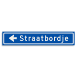 Straatnaambord KOKER 800x150mm - max. 14 karakters - met pijl NEN1772