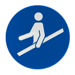 Veiligheidsbord M012 - Hand aan reling verplicht