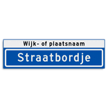 Straatnaambord KOKER 700x200mm - max. 12 karakters - met wijk- of plaatsnaam - NEN1772