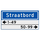 Straatnaambord KOKER 600x300mm - max. 10 karakters - met 2 regels huisnummers - NEN1772