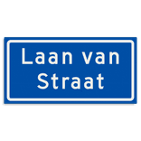 Straatnaambord KOKER 500x250mm - max. 16 karakters - 2 regelig NEN1772