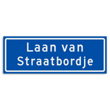 Straatnaambord KOKER 700x250mm - max. 24 karakters - 2 regelig NEN1772