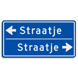 Straatnaambord 11 karakters 800x400 mm 2 regelig met pijl NEN 1772