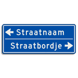 Straatnaambord 14 karakters 1000x400 mm 2 regelig met pijl NEN 1772