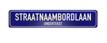 Straatnaambord aluminium DOR 1000x200mm met ondertekst - type Binnenstad