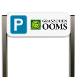 Panneau d’Information Parking Personnalisé – Aluminium Brossé avec Poteaux