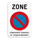Zonebord SB250 ZE1 - Begin parkeerverbodszone