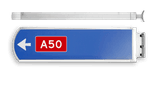 LED Lichtwegwijzer LWW2c met RVS behuizing 1875x120x580mm