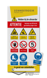 Veiligheidsbord met pictogrammen in huisstijl - reflecterend