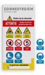 Veiligheidsbord met pictogrammen in huisstijl - reflecterend