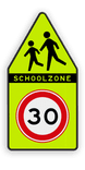 SCHOOLZONE puntbord 500x1000mm met maximumsnelheid