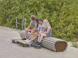 Parkbank - gerecycled kunststof / cortenstaal - type Knokke