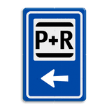 Verkeersbord RVV BW101Sp03 - Informatiepuntverwijzing met aanpasbare pijlrichting