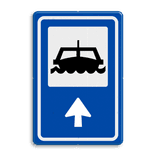 Routebord BW101 (blauw) - 1 pictogram met aanpasbare pijl