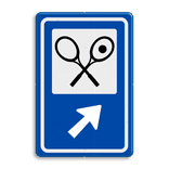 Routebord BW101 (blauw) - 1 pictogram met aanpasbare pijl